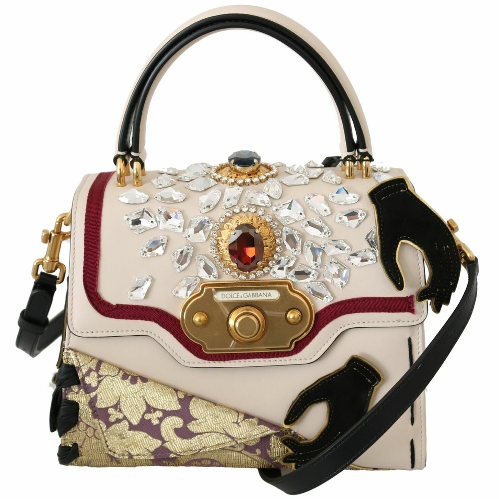DOLCE & GABBANA Multicolor Leather Crystal Crossbody WELCOME Purse